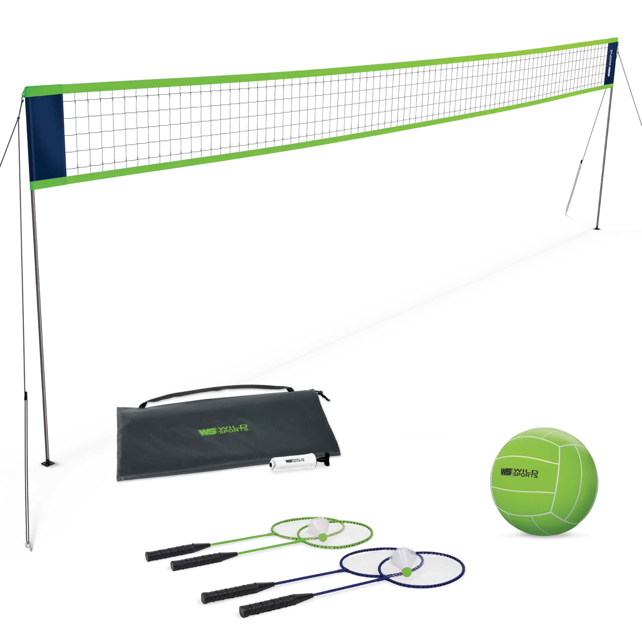 Amazon.co.jp: WildSports バレーボール&バドミントンコンボセット 2